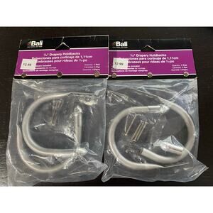 Bali 7/16" Gray/Silver Drapery Holdbacks Bundle- 2 pirs